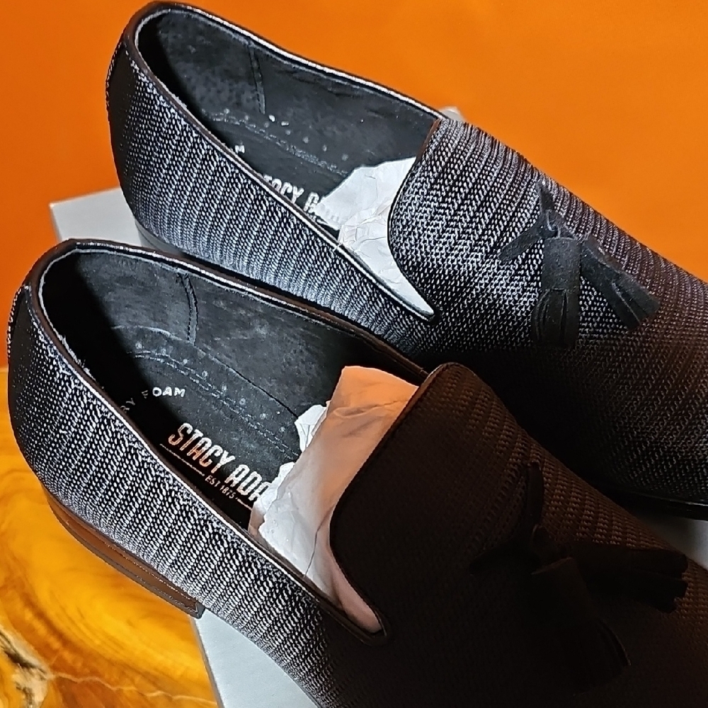 Stacy Adams-NWT! Men's Charcoal Men's Loafers - Picture 4 of 7